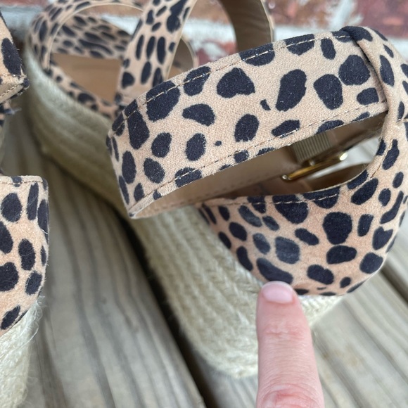 Ladies Qupid Big Bang Tan Leopard Print Platform Sandals With Box Size 6 - Picture 12 of 13